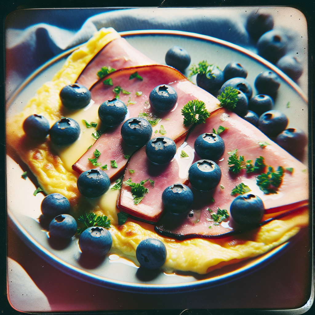 Savory Ham and Blueberry Omelet